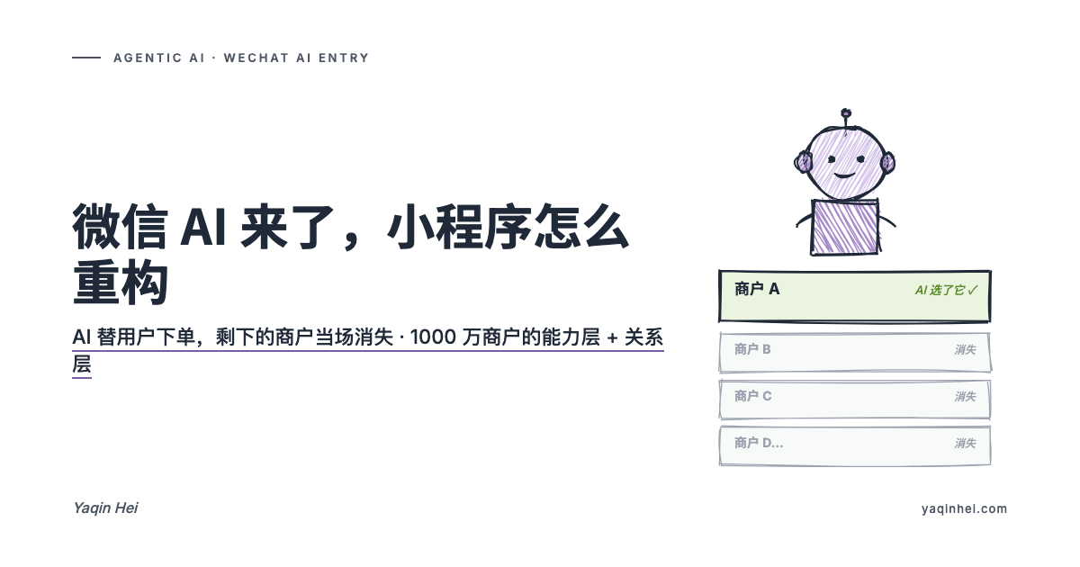 微信 AI 替用户下单那天,1000 万商户的小程序集体过期了