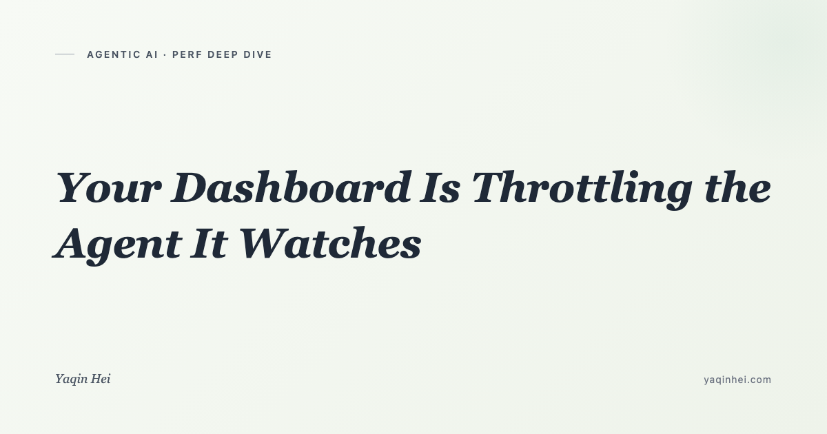 Your Dashboard Is Throttling the Agent It Watches